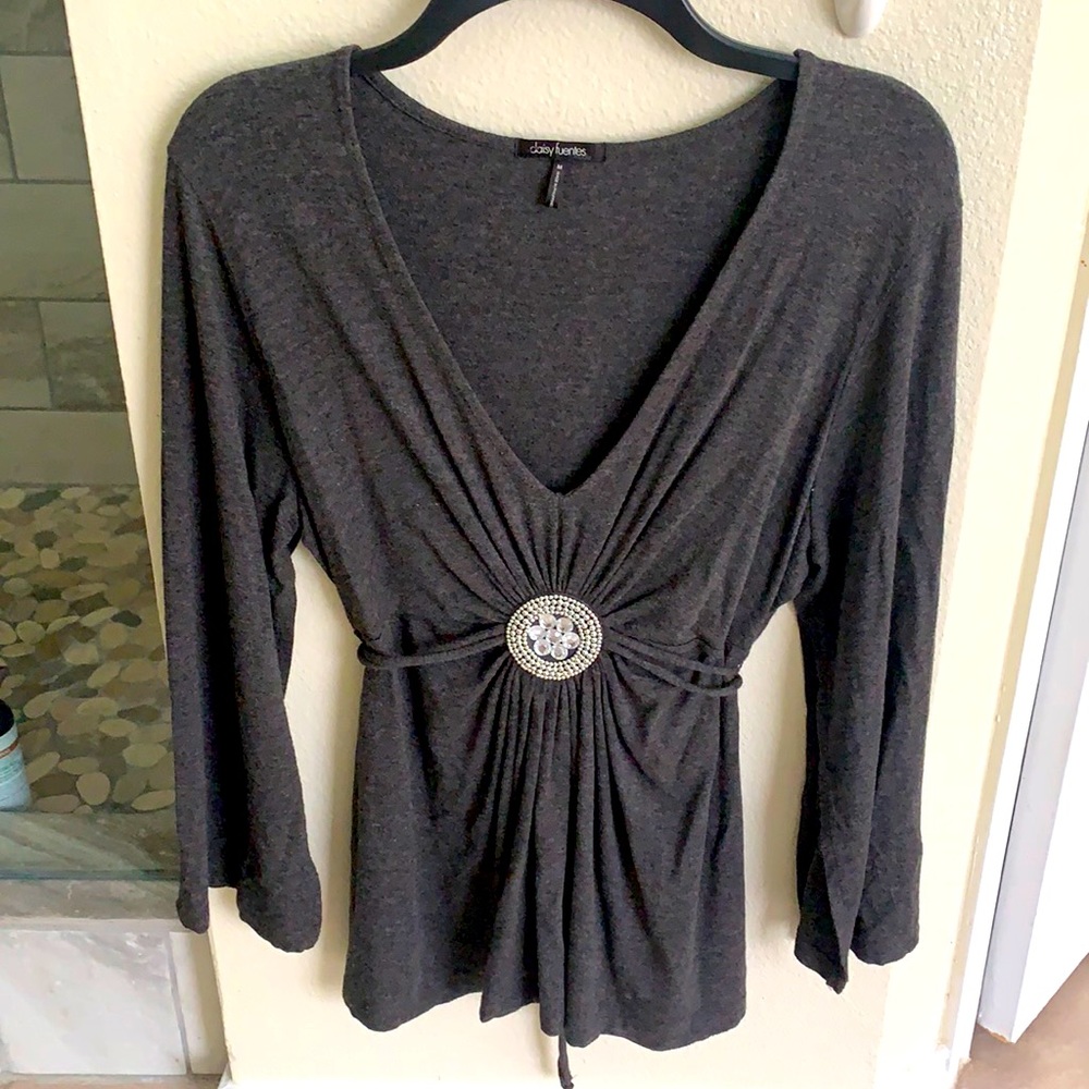 Dark Grey Top with Embellishment